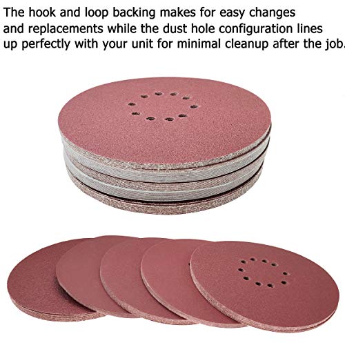 50 Pack 9-Inch 10 Hole 120 Grit Hook-and-Loop Drywall Sandpaper - Aluminum Oxide Sanding Disc for ‎9" Drywall Sander Wood Furniture Finishing … - style: 120 Grit