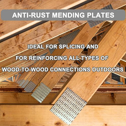 10 Pcs MOZCORN Truss Plates 4x8 Pronged Truss Plates with Nail Teeth Mending Plate for Wood Trusses Construction - size: 4"x8"