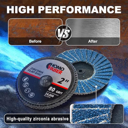 HOMO FABER 50Pcs Die Grinder Sanding Discs, 2 Inch Flap Discs Roll Lock - size: 2 Inch