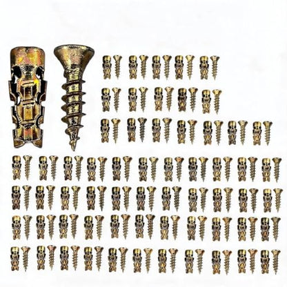 100 Pcs Hinge Repair Screw Set with Anchor Kit & Box