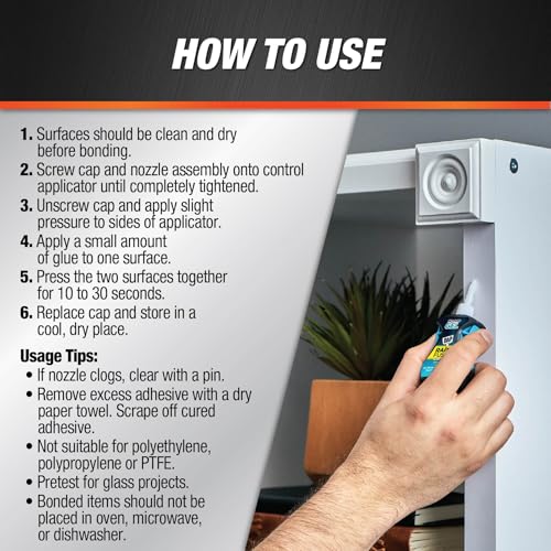 DAP RapidFuse Gel Adhesive Control Applicator, 0.13 Oz (7079800179), Clear