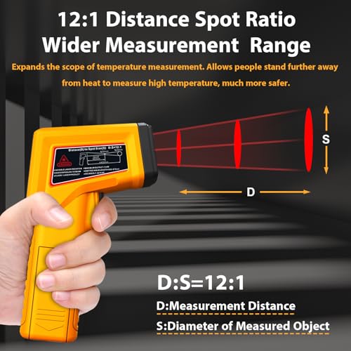 FKM Infrared Thermometer Gun High Precision 13-Point Laser -58°F~1112°F - color: Golden