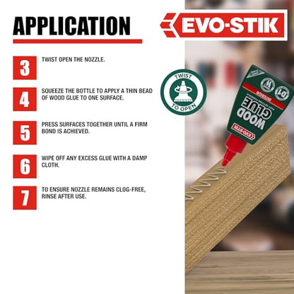 EVO-STIK Wood Glue Clear - 125ml - Interior - Extra Strong - size: 125ML