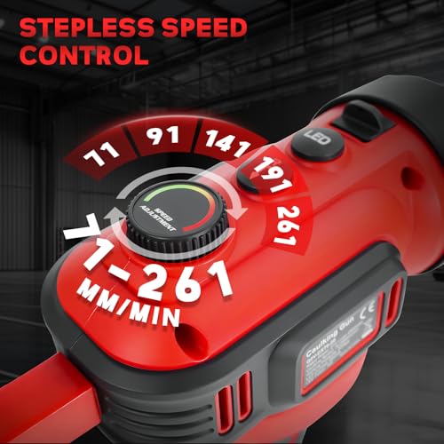 Cordless Caulking Gun for Milwaukee M18B2 Battery, Electric Caulk Adhesive Gun with 450lm LED Light,Stepless Speed,280KG Thrust Drip-free Caulk Gun,10oz/300ml Caulking Tool for Sealing(Tool Only)