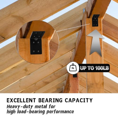 4 PCS Heavy Duty Steel Corner Brackets, 3"x3"x2" 90 Degree L Right Angle Bracket, DIY L Shelf Brackets, Metal Joint Timber Connector Support for Wood Shelves, Furniture - size: 3x3x2in