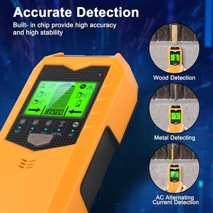 Electronic Stud Finder Wall Scanner 5 in 1 with LCD Display for Wood Metal Studs Joist Pipe AC Wire