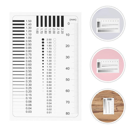 Transparent Measuring Film Ruler 2-Pack Precision Defect Measurement Tool for Line Width Crack Scratch and Flaw Comparison Compact Plastic Gauge for Accurate Chart Reading