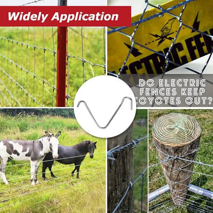 500Pcs T-Post Clips Pre-Cut Galvanized Steel with 2 Pack Fence Wire Twister