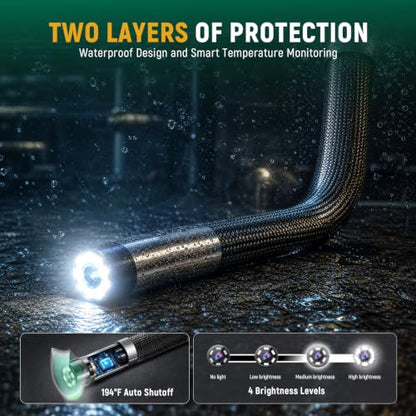 SATA Articulating Borescope Camera with Light, 210° Two-Way Endoscope