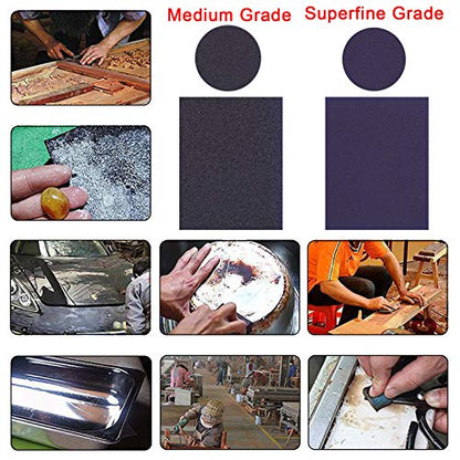 BokWin 16Pcs Sanding Sponge 100/220 Grit Sanding Blocks - size: 8*100 Grit / 8*220 Grit