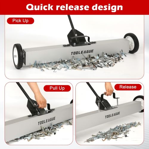 36" Rolling Magnetic Sweeper with Wheels, 55LB, 3Pcs Magnet Sweeper Set - size: 36-inch（55LBS)