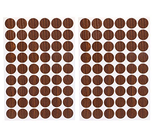 Mini Skater 108Pcs Self-Adhesive Wooden Furniture Cabinet Screw Hole Cover Stickers Decoration Supplies,20mm Dia (Cherry) - color: Cherry