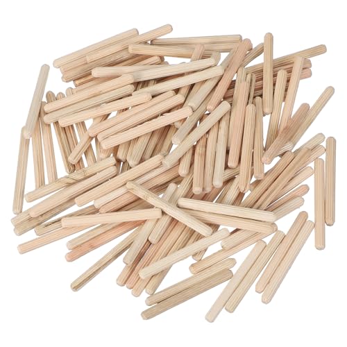 MECCANIXITY Wooden Dowel Pins 3/16" x 2" (5mm x 50mm) Straight Dowel Rods Wood Fluted Dowels Rods for Crafts Furniture DIY Hardwood Count 200 - size: 3/16" x 2"