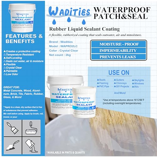 Invisible Waterproof Sealant Clear 70oz, Water-Based Waterproof Coating