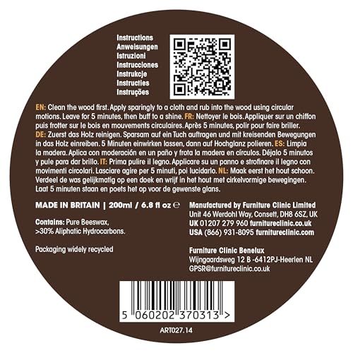Furniture Clinic Beeswax Furniture Polish, Natural Wax, Traditional - style: Traditional
