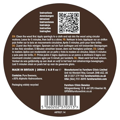 Furniture Clinic Beeswax Furniture Polish, Natural Wax, Traditional - style: Traditional