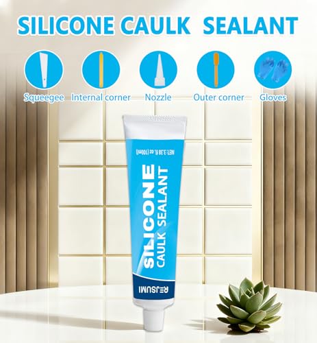 Clear Silicone Caulk 3.38 fl oz (100ml), Waterproof Silicone Sealant - size: 100ml