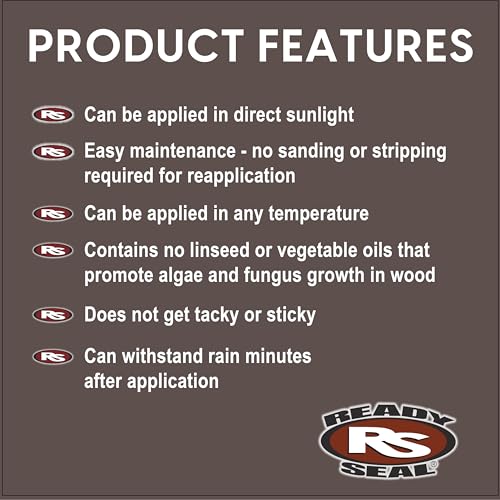 Ready Seal Exterior Wood Stain & Sealer, Redwood, 5 Gallon - color: Redwood, size: 5 Gallon
