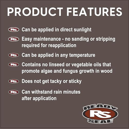 Ready Seal Exterior Wood Stain & Sealer, Mission Brown, 5 Gallon - color: Mission Brown, size: 5 Gallon