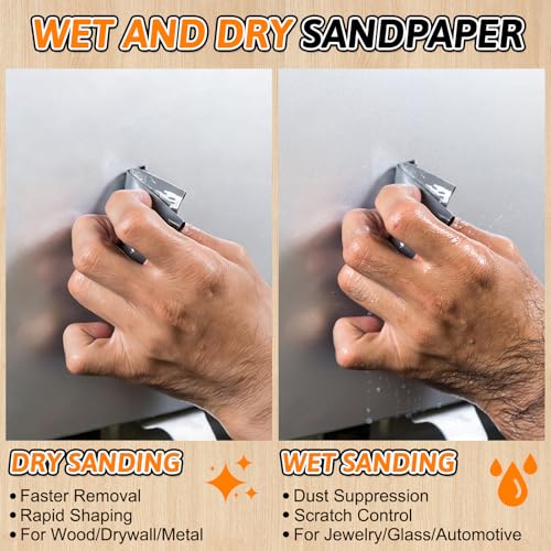 30 PCS Wet Dry Sandpaper 1500 Grit Sheets for Polishing & Finishing - color: 1500G, size: 9x3.6 Inch