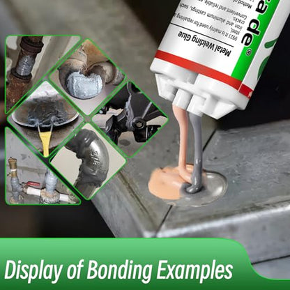 Metal Glue，Heavy Duty Waterproof epoxy Adhesive，Suitable for bonding Metals, Steel, Iron, Aluminum, Plastics, Ceramics, and Materials，Professional Bonding of Various Metal items1.6oz.