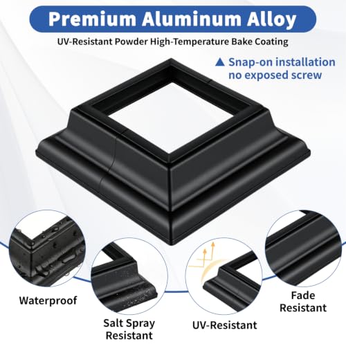 4x4 Post Skirt Aluminum Split Deck Post Base Cover Black - color: 3.5×3.5 Black English Style