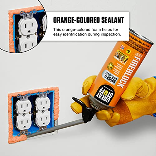 GREAT STUFF Fireblock Gap Filler | Insulating Foam Sealant, 12 oz. – Smart Dispenser, Orange (12 Pack)