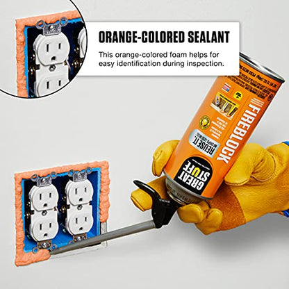 GREAT STUFF Fireblock Gap Filler | Insulating Foam Sealant, 12 oz. – Smart Dispenser, Orange (12 Pack)