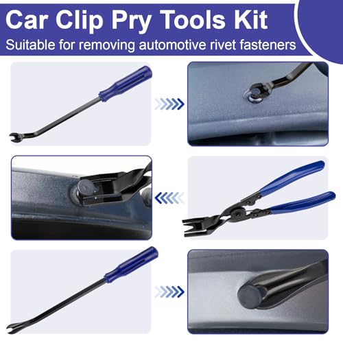 7PCS Auto Trim Removal Tool kit, Car Clip Pry Tools Kit No Scratch Plastic - color: Blue * 7PCS
