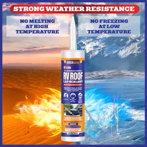 Everbond RV Roof Lap Sealant - Ultimate Roof & Leak Repair Solution for Motorhomes, Campers, and Trailers - Weatherproof, Flexible, and Easy to Apply - 10.1 oz Tube 4-Pack - style: 4-pack