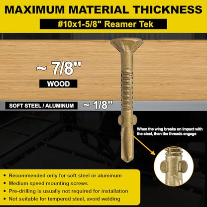 #10 x 1-5/8 Self-Tapping Trailer Deck Screws,120PcsT25 Star Bits Screws - color: Gold, size: #10 x 1-5/8in 120pcs
