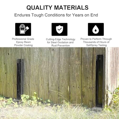 Fence Post Repair Kit Yzzwer - One-Piece Heavy Duty Thicker Fence Post Anchor Stake Repair 4x4/6x6 Wooden Fence Post Support (2 Pack) - color: 2 Pack