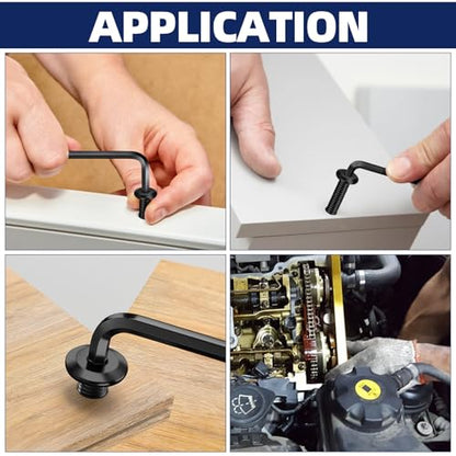#10-24 x 1-1/4" Flat Head Socket Head Screw Furniture Bolts Countersunk Connector Screws, Stainless Steel 18-8 (304), Black Oxide, Fully Threaded, 25 PCS - size: #10-24 x 1-1/4"