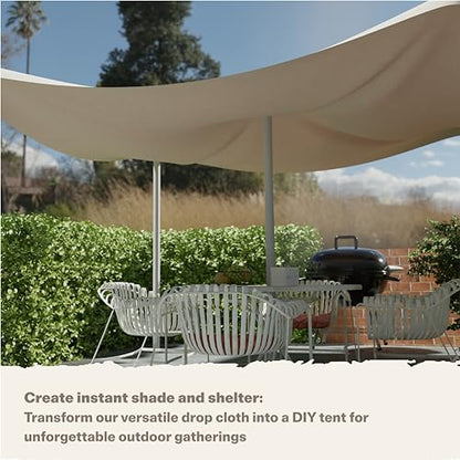 HOMESPUN Thick Reusable Heavy-Duty Canvas Drop Cloth 12 x 4 ft - 2 Pack - size: 12 ft x 4 ft (Pack of 2)