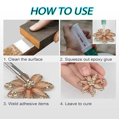 5 Minute Epoxy Glue All Purpose | Fast Cure Clear Epoxy Resin Adhesive for Plastic, Metal, Wood, Ceramic & Fiberglass | Two Part epoxy Glue