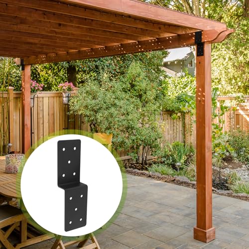 4Pcs Z Brackets,3"x 5" Connector Bracket for Wood Post to Beam Support - size: Z 5''X3''