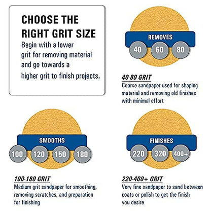 Starcke 8 inch inch Sanding Discs Hook and Loop Round Sand Paper Disc 40 Grit, 25 Pack Gold Aluminum Oxide No Hole Hook and Loop Sanding Discs, Sandpaper Auto Body for Wood, Paint, Metal & Plastics - style: 40 Grit