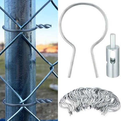 Hicarer 200 Pcs Chain Link Fence Ties EZ Twist 9 Gauge, 1-7/8" Od, Silver - color: Silver, size: 1-7/8" Od