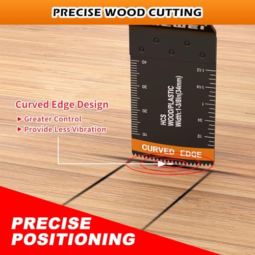 AMZWEI 28PCS Oscillating Saw Blades, Professional Universal Titanium Multitool Blades for Wood Metal, Quick Release Multi Tool Blades Kits Compatible with Dewalt Ryobi Milwaukee Rockwell Fein
