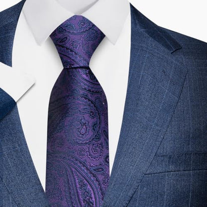 joy alice Tie For Men 6 PCS Necktie Woven Jacquard Neck Ties Set Neck Ties - color: Sky Blue Purple Brown Burgundy