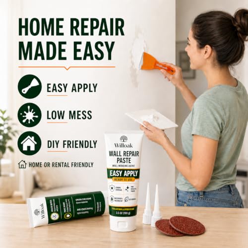 Drywall Repair Kit,Wall Spackle Repair Paste with Scraper,2 Pack Hole Repair Filler Putty,Convenient and Fast Solution