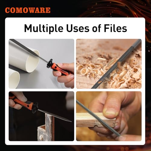 COMOWARE 16Pcs Handsaw & File Set, 12 Metal Needle File & 3 Handsaw Blades