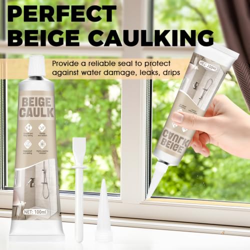 JAOJAO Beige Caulk, Waterproof, Cracking Proof, Long-Lasting Seal, 100ml - color: Beige
