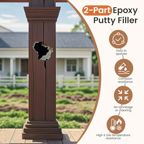 Boncart 21.16 oz 2-Part AB Epoxy Wood Putty - color: Dark Brown