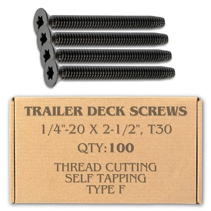 Hales Yeah 1/4-20 x 2-1/2 in T30 Star Drive Trailer Deck Screws (100 Pack) - size: 1/4-20 x 2-1/2 in