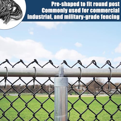 Hicarer 200 Pcs Chain Link Fence Ties EZ Twist 9 Gauge, 1-7/8" Od, Black - color: Black, size: 1-7/8" Od