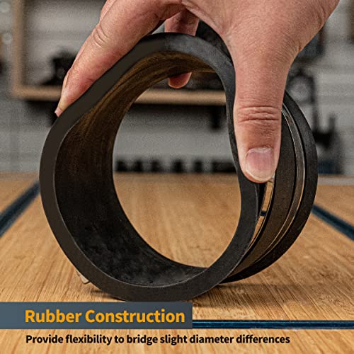 POWERTEC 70149-P4 4 Inch Dust Control Flex Cuff with Steel Hose Clamps, Hose Connector Rubber Cuff Coupler for Woodworking Dust Collection Fittings, Dust Collector Accessories & Machinery, 4 pack - size: 4", 4PK