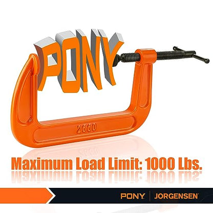 PONY 6" C-Clamp Set, 2660 C-Clamp, 1000 lbs Load Limit, 2-Pack - size: 6"