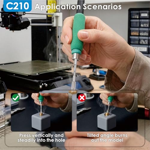 Heat Set Insert Tool, Soldering Iron Tips with M2 M2.5 M3 M4 M5 Thread Inserts, Compatible with C210 Soldering Iron, Professional Tools for 3D Printing Enthusiasts丨DIY Makers