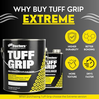 Tuff Grip Extreme Non-Skid Paint for Ramps, Floors, Decks & Stairs – Textured Anti-Slip Grip Coating for Slip Resistant Traction (Light Gray) - color: Light Gray